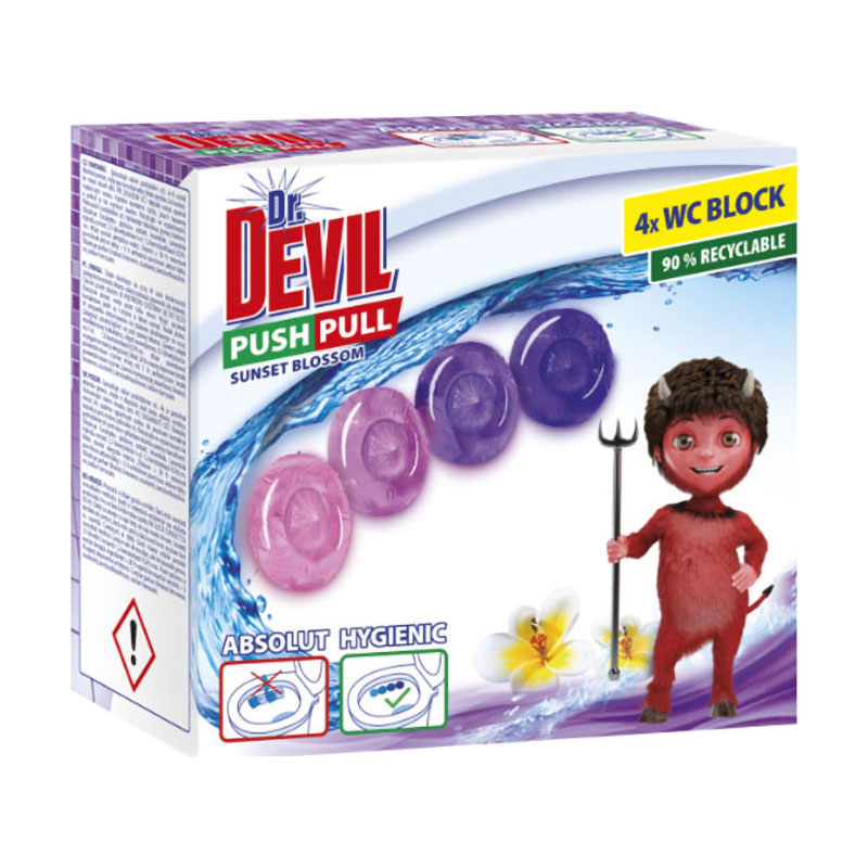 Туалетний блок для унітазу Dr. Devil Квітковий захід, 4*20 г